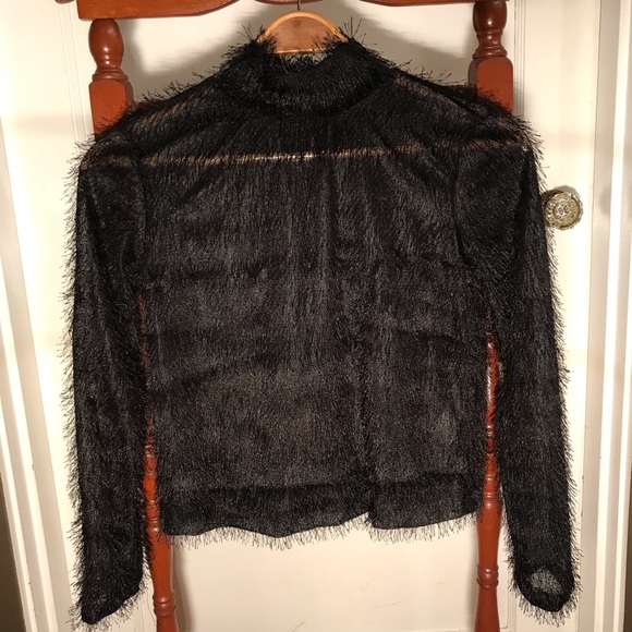 Zara Black Fringed Top - Picture 4 of 5